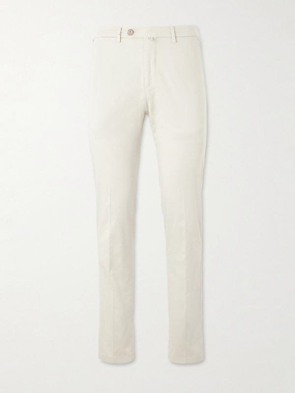 Straight-Leg Stretch-Cotton Trousers Straight-Leg Stretch-Cotton Trousers