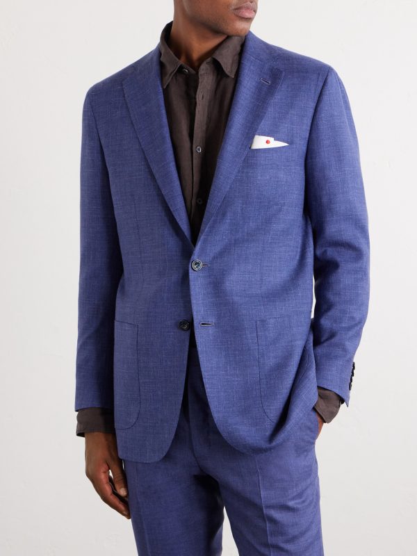 Virgin Wool, Silk and Linen-Blend Suit Jacket - FR Virgin Wool, Silk and Linen-Blend Suit Jacket - FR