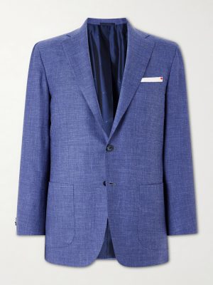 Virgin Wool, Silk and Linen-Blend Suit Jacket