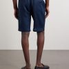 Drawstring Linen Straight-leg Shorts - BK