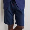 Drawstring Linen Straight-leg Shorts - CU