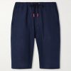 Drawstring Linen Straight-leg Shorts