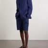 Drawstring Linen Straight-leg Shorts - OU