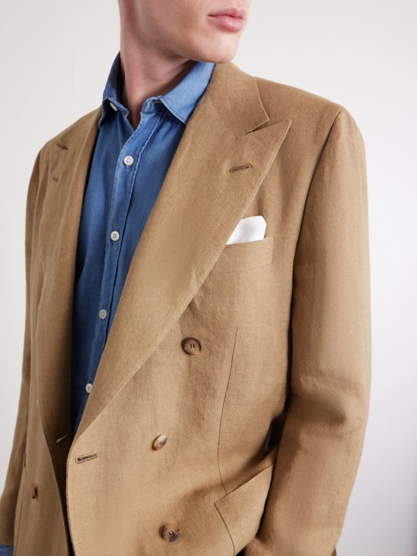 Double-Breasted Linen Suit Jacket - CU