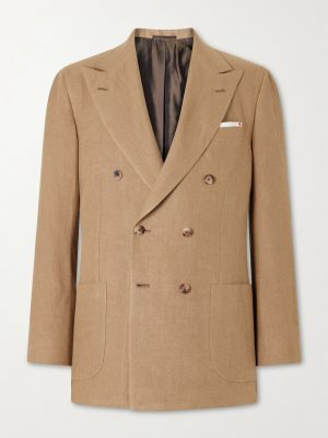 Double-Breasted Linen Suit Jacket Double-Breasted Linen Suit Jacket