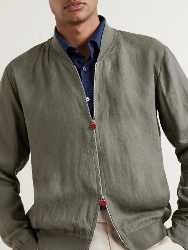 Lightweight Linen Zipped Bomber Jacket - CU Lightweight Linen Zipped Bomber Jacket - CU