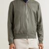 Lightweight Linen Zipped Bomber Jacket - FR Lightweight Linen Zipped Bomber Jacket - FR