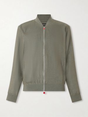 Lightweight Linen Zipped Bomber Jacket Lightweight Linen Zipped Bomber Jacket
