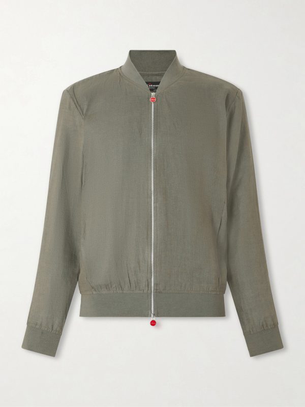 Lightweight Linen Zipped Bomber Jacket Lightweight Linen Zipped Bomber Jacket