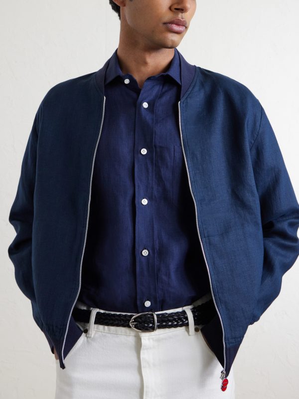 Lightweight Linen Zipped Bomber Jacket - CU Lightweight Linen Zipped Bomber Jacket - CU