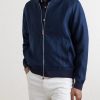 Lightweight Linen Zipped Bomber Jacket - FR Lightweight Linen Zipped Bomber Jacket - FR