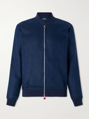 Lightweight Linen Zipped Bomber Jacket Lightweight Linen Zipped Bomber Jacket