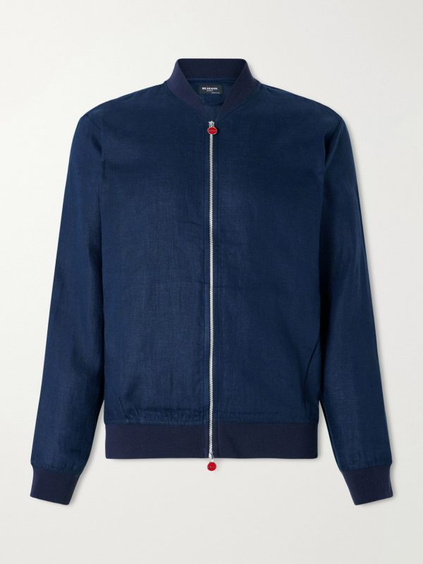 Lightweight Linen Zipped Bomber Jacket Lightweight Linen Zipped Bomber Jacket