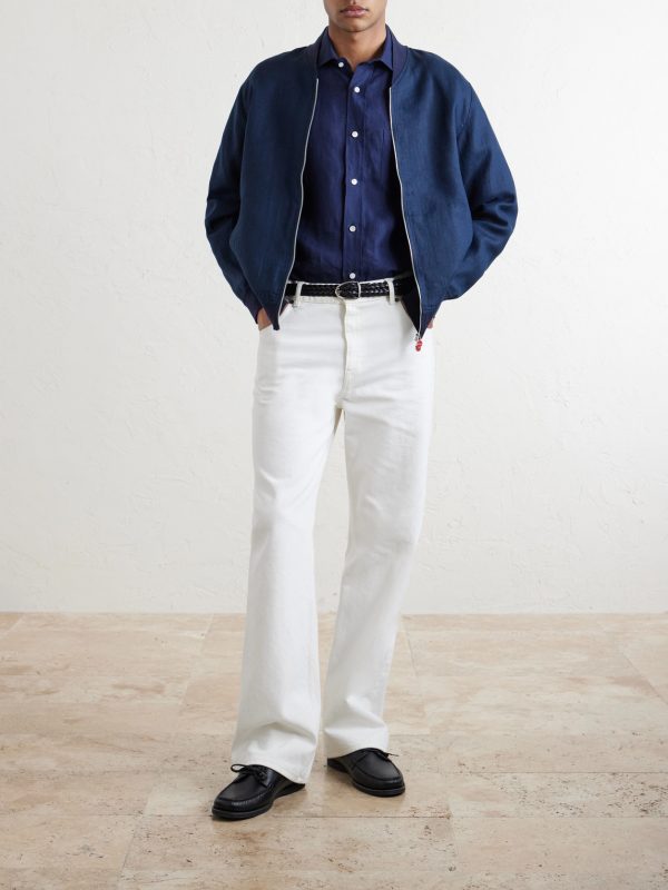 Lightweight Linen Zipped Bomber Jacket - OU Lightweight Linen Zipped Bomber Jacket - OU