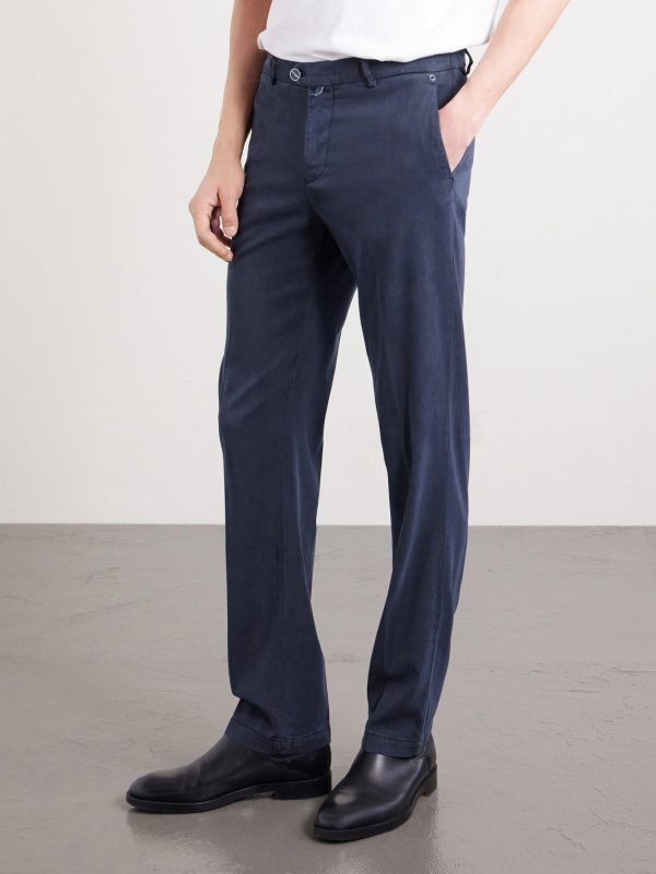 Straight-Leg Lyocell-Blend Twill Trousers - FR Straight-Leg Lyocell-Blend Twill Trousers - FR