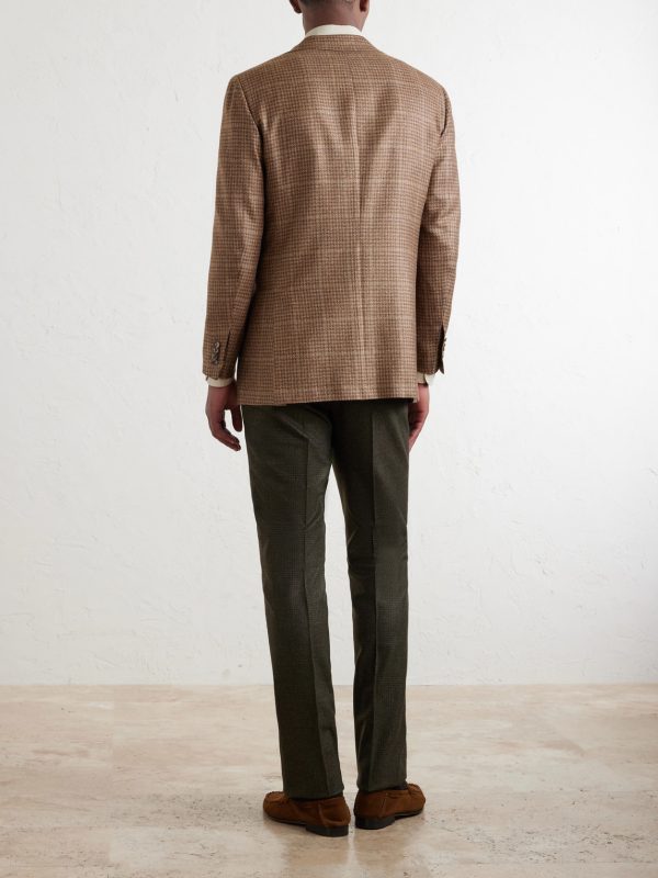 Houndstooth Wool, Cashmere, Silk and Linen-Blend Blazer - BK Houndstooth Wool, Cashmere, Silk and Linen-Blend Blazer - BK