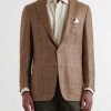 Houndstooth Wool, Cashmere, Silk and Linen-Blend Blazer - FR Houndstooth Wool, Cashmere, Silk and Linen-Blend Blazer - FR