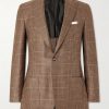 Houndstooth Wool, Cashmere, Silk and Linen-Blend Blazer Houndstooth Wool, Cashmere, Silk and Linen-Blend Blazer