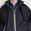 Suede-Trimmed Shell Hooded Jacket - CU Suede-Trimmed Shell Hooded Jacket - CU