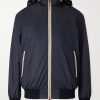 Suede-Trimmed Shell Hooded Jacket Suede-Trimmed Shell Hooded Jacket