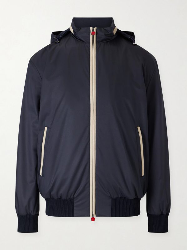 Suede-Trimmed Shell Hooded Jacket Suede-Trimmed Shell Hooded Jacket