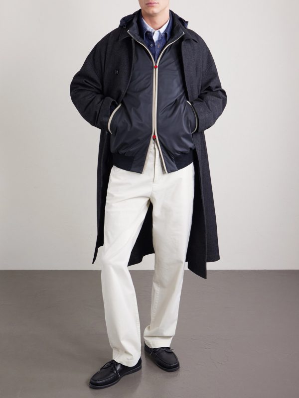 Suede-Trimmed Shell Hooded Jacket - OU Suede-Trimmed Shell Hooded Jacket - OU
