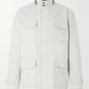 Suede-Trimmed Shell Field Jacket