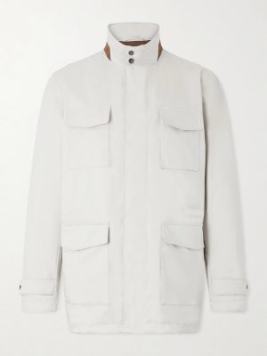 Suede-Trimmed Shell Field Jacket