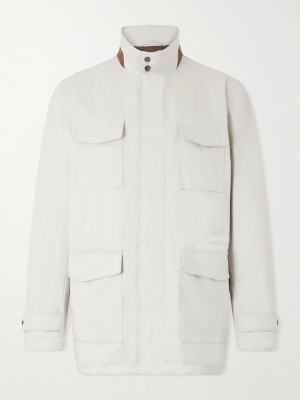 Suede-Trimmed Shell Field Jacket