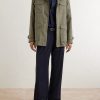 Suede-Trimmed Linen Field Jacket - OU Suede-Trimmed Linen Field Jacket - OU
