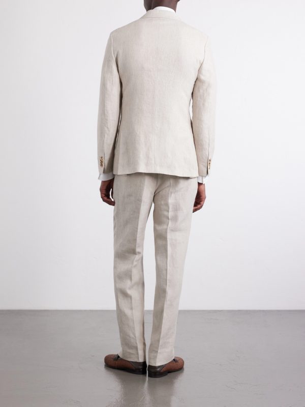 Slim-Fit Linen Tuxedo Jacket - BK Slim-Fit Linen Tuxedo Jacket - BK
