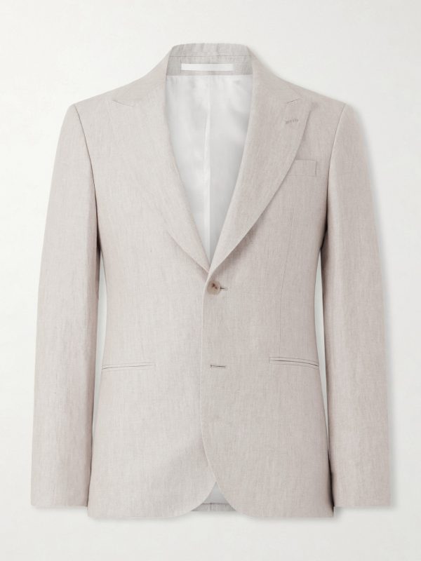 Slim-Fit Linen Tuxedo Jacket Slim-Fit Linen Tuxedo Jacket