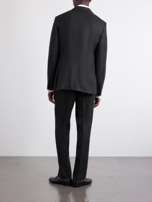 Slim-Fit Linen Tuxedo Jacket - BK Slim-Fit Linen Tuxedo Jacket - BK