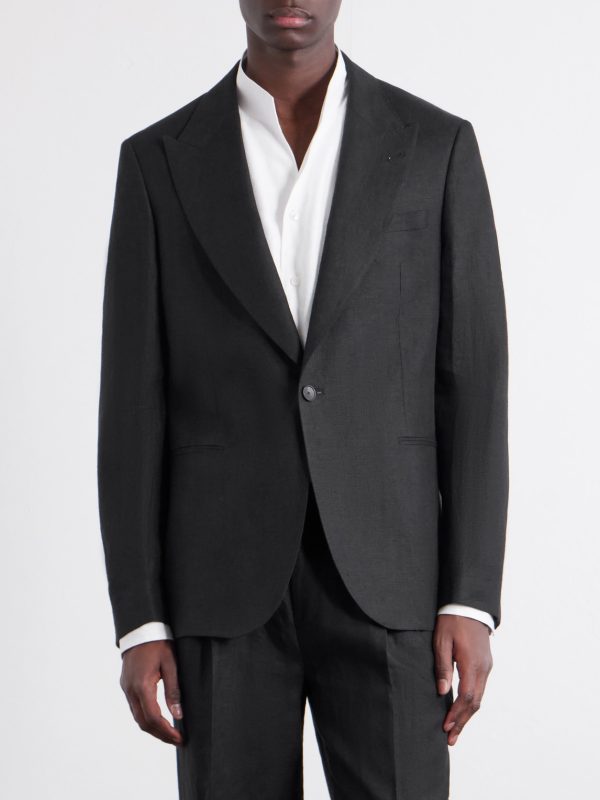 Slim-Fit Linen Tuxedo Jacket - FR Slim-Fit Linen Tuxedo Jacket - FR