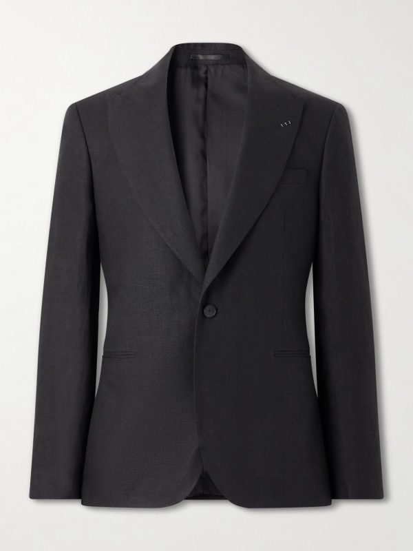 Slim-Fit Linen Tuxedo Jacket Slim-Fit Linen Tuxedo Jacket
