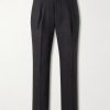 Straight-Leg Pleated Linen Trousers Straight-Leg Pleated Linen Trousers