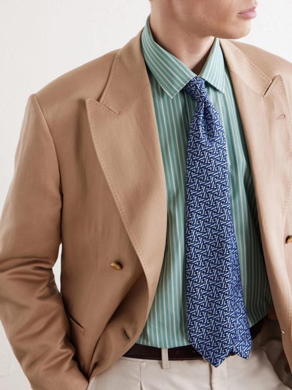 8.5cm Silk-Jacquard Tie - OU