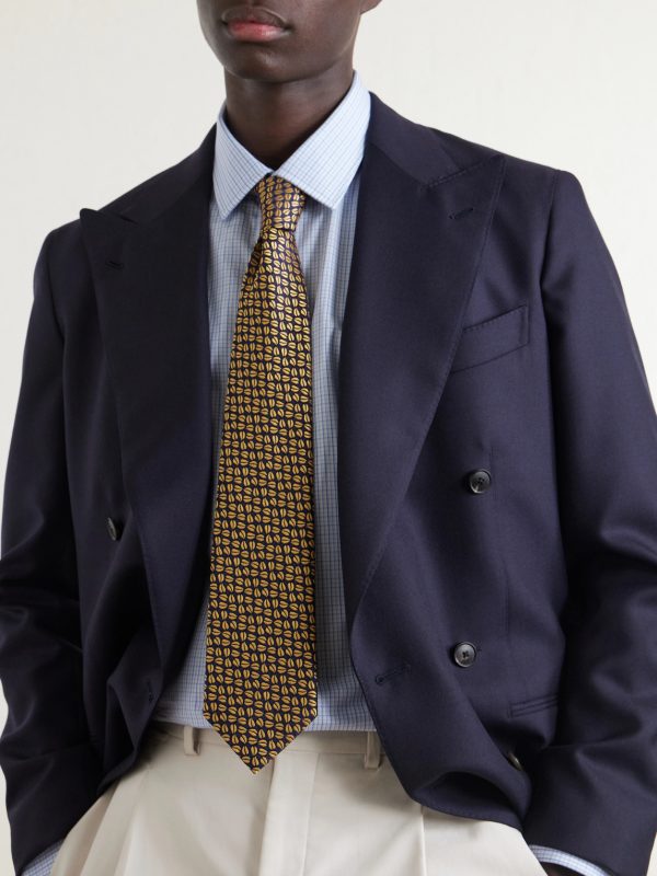 8.5cm Silk-Jacquard Tie - OU