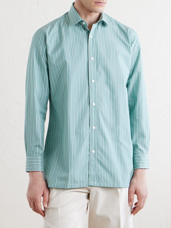 Striped Cotton-Poplin Shirt - CU Striped Cotton-Poplin Shirt - CU