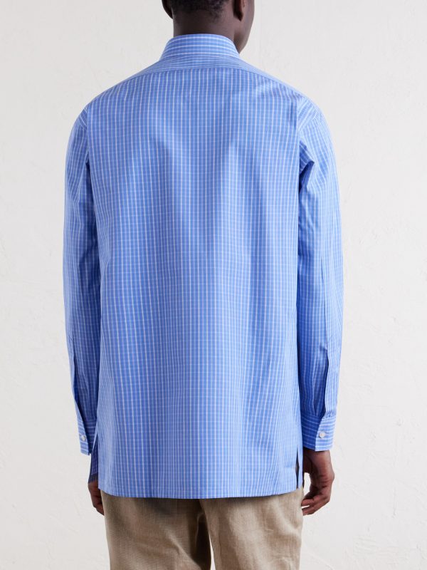 Checked Cotton-Poplin Shirt - BK Checked Cotton-Poplin Shirt - BK