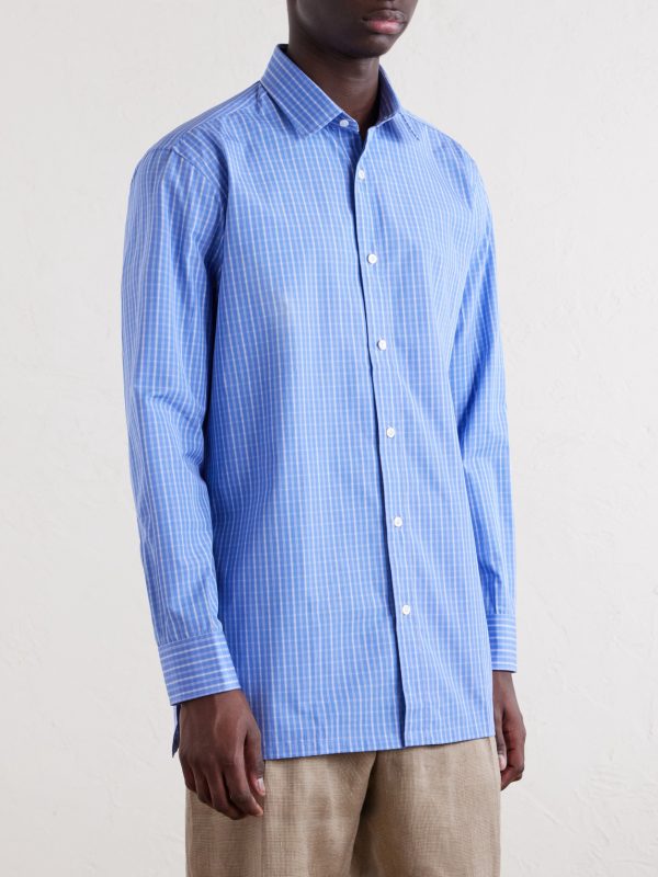 Checked Cotton-Poplin Shirt - CU Checked Cotton-Poplin Shirt - CU