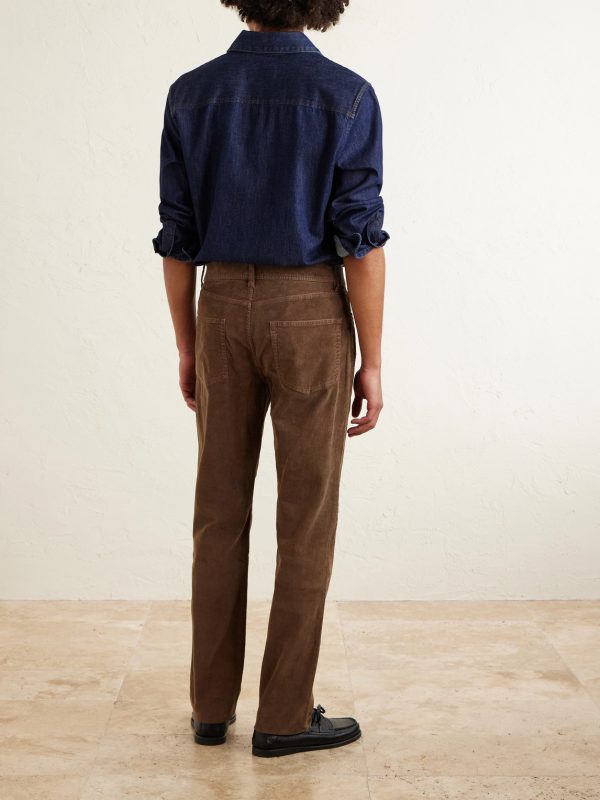 Slim-Fit Straight-Leg Cotton-Blend Corduroy Trousers - BK