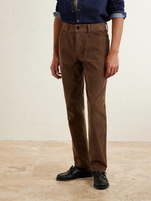 Slim-Fit Straight-Leg Cotton-Blend Corduroy Trousers - FR