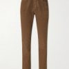 Slim-Fit Straight-Leg Cotton-Blend Corduroy Trousers