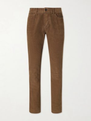 Slim-Fit Straight-Leg Cotton-Blend Corduroy Trousers