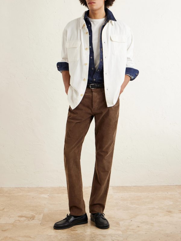 Slim-Fit Straight-Leg Cotton-Blend Corduroy Trousers - OU