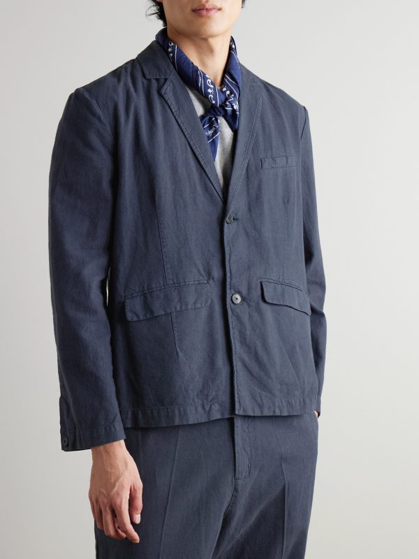 Lunar Linen and Cotton-Blend Blazer - FR Lunar Linen and Cotton-Blend Blazer - FR