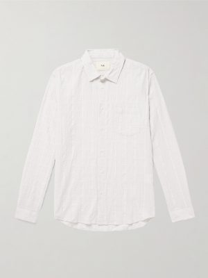 Checked Cotton-Blend Seersucker Shirt Checked Cotton-Blend Seersucker Shirt