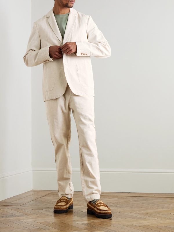 Cotton and Linen-Blend Suit Trousers - OU