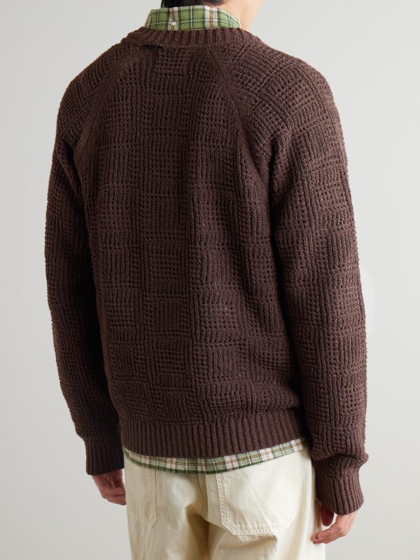 Open-Knit Zip-Up Cardigan - BK Open-Knit Zip-Up Cardigan - BK